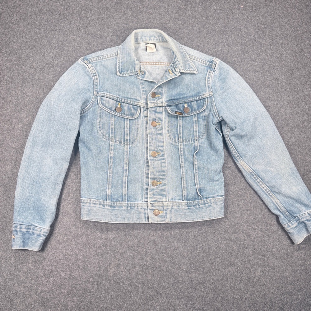 Vintage Lee Riders Denim Trucker Jacket Light Wash Made in USA Mens Small
